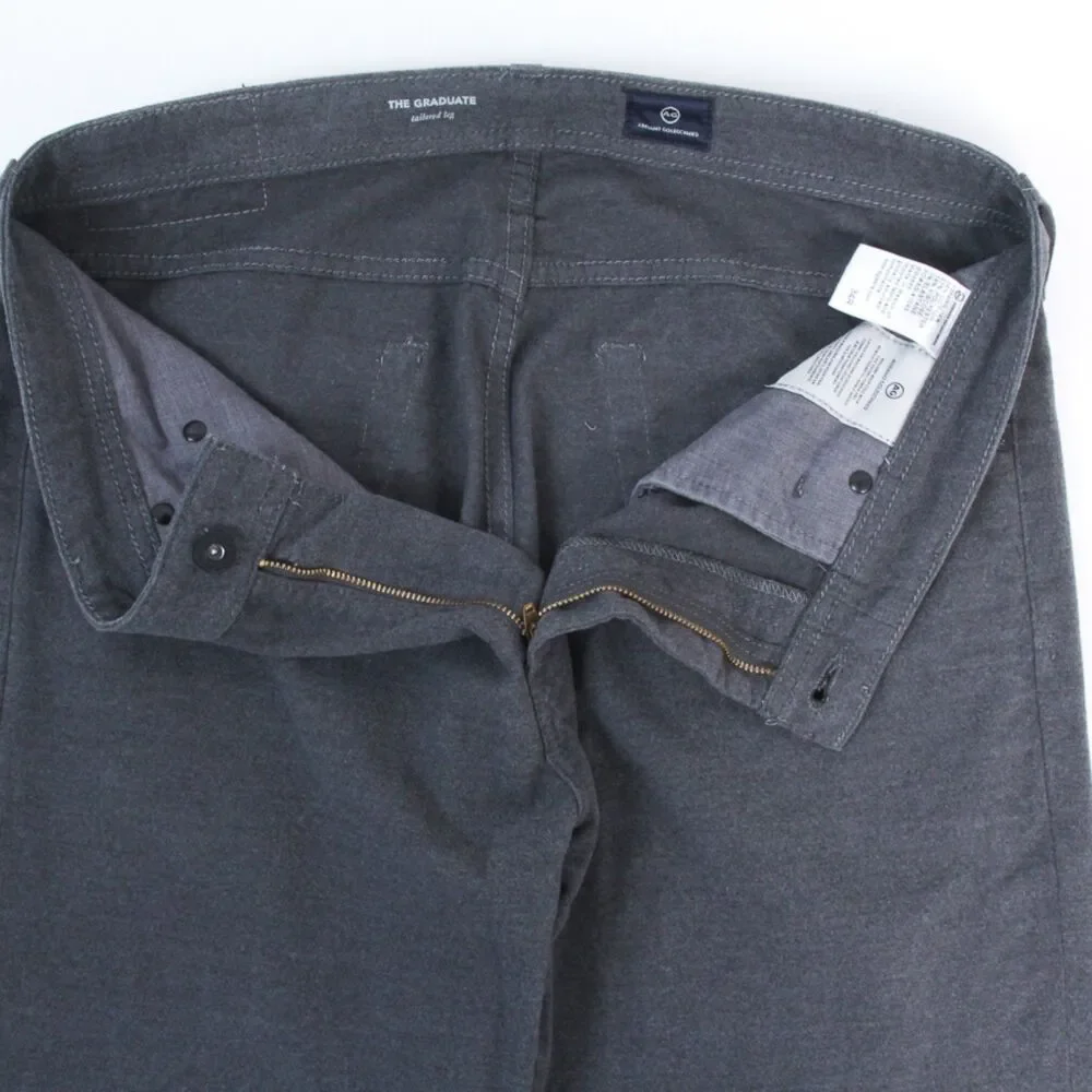 Adriano Goldschmied Mens Graduate Tailored Fit Charcoal Gray Chinos/Pants, 34W - Picture 6 of 8
